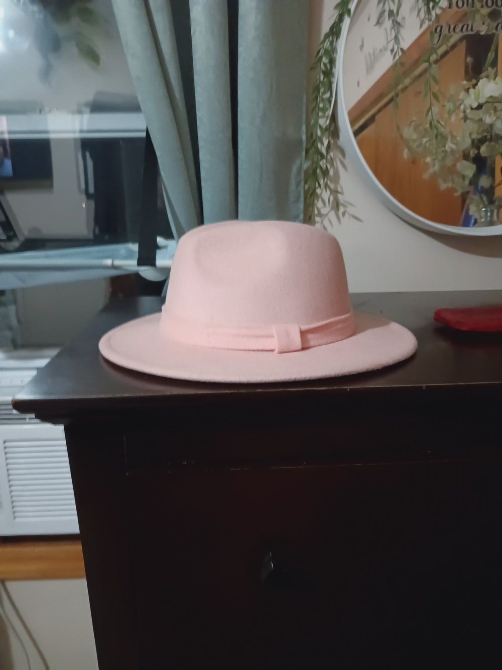 Unbranded Pink Wool Felt Fedora Hat
